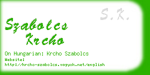 szabolcs krcho business card